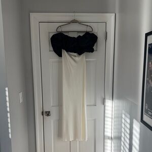 Anna October Off-Shoulder Black and Cream Dress